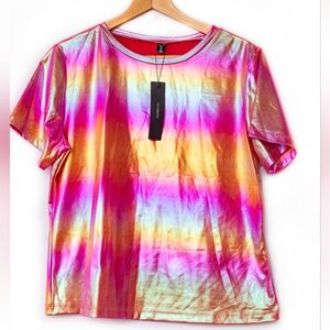NWT Alegra K Pink Metallic Tee XL